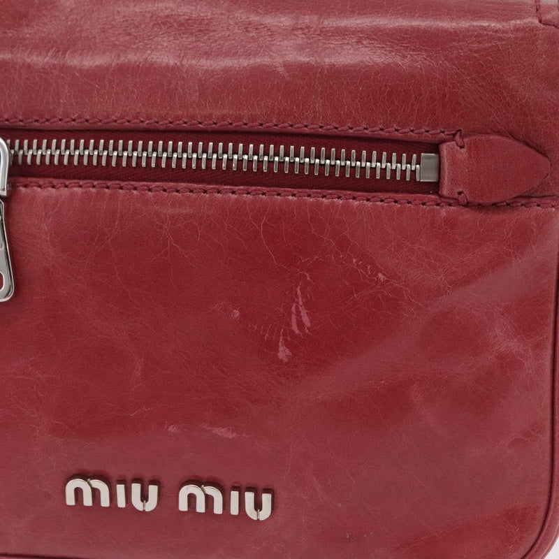 Miu Miu Madras Shoulder Leather Pink Bag