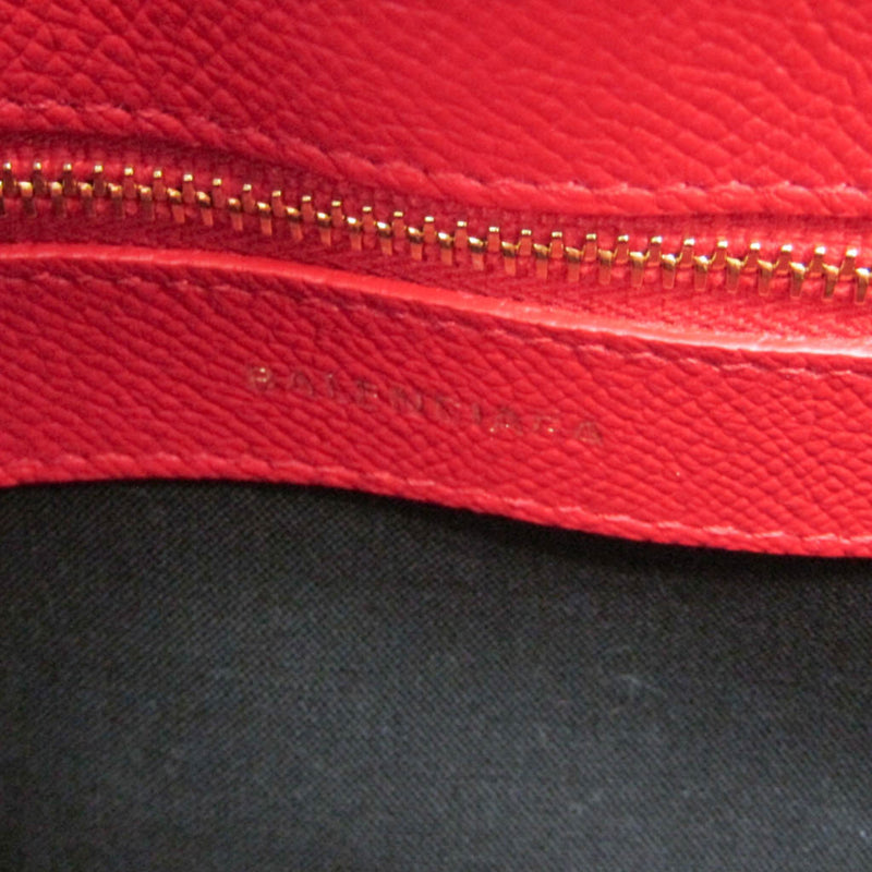 Balenciaga Logo Ville Leather Red Bag