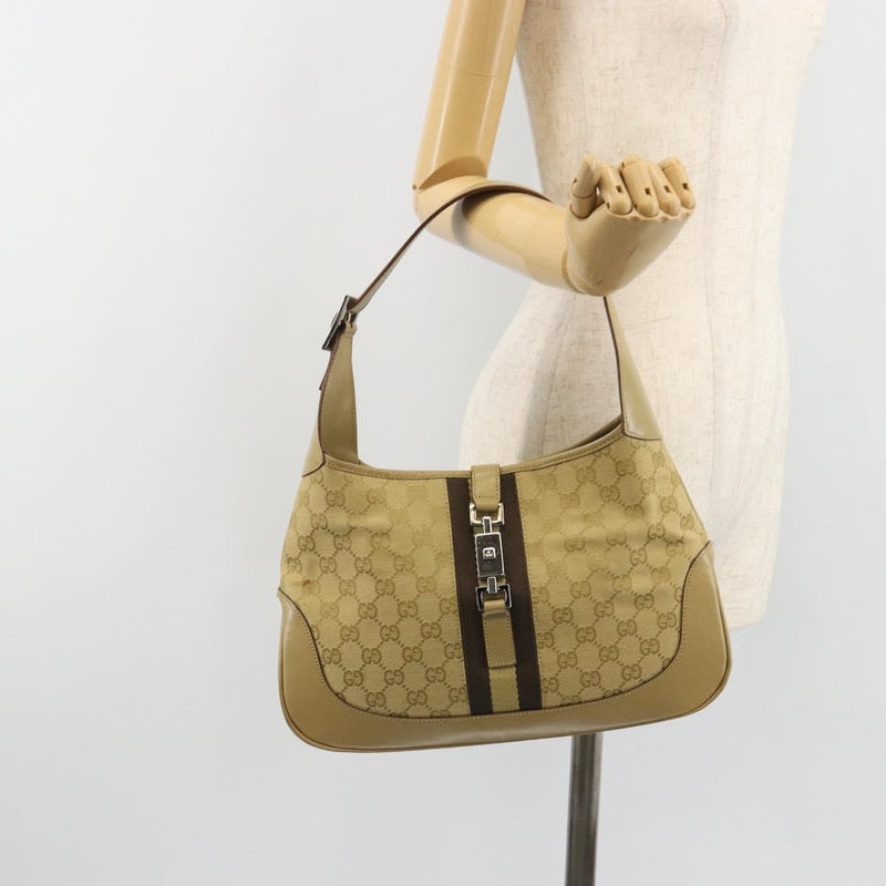 Gucci Web Jackie O Hobo Gg Canvas Beige