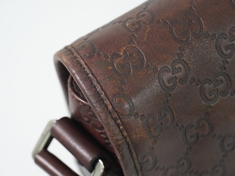 Gucci Flap Messenger Bag (outlet) Guccissima Leather Brown