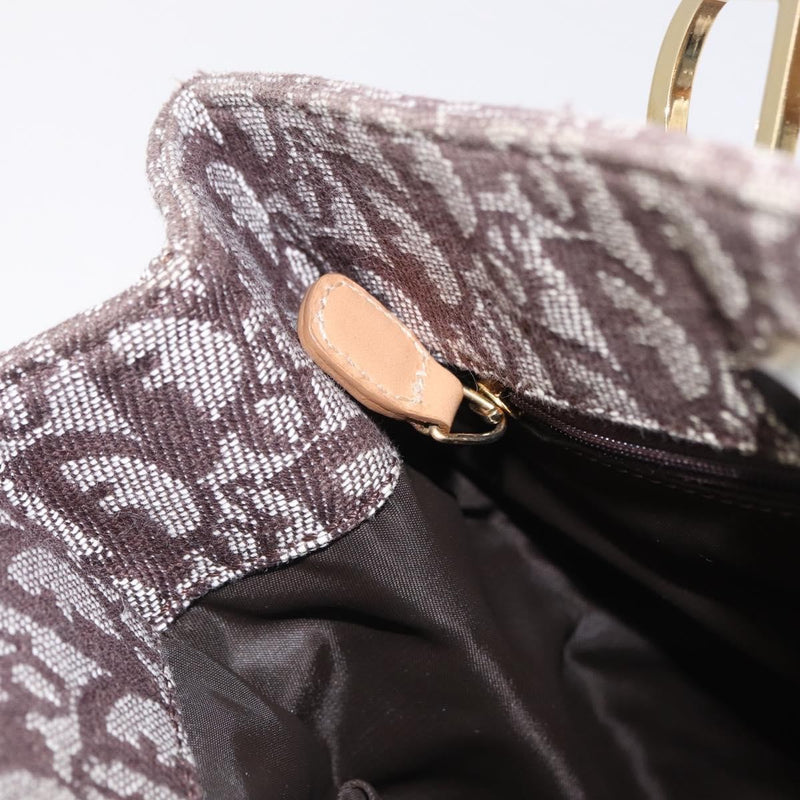 Christian Dior Vintage Open Diorissimo Canvas Brown Bag