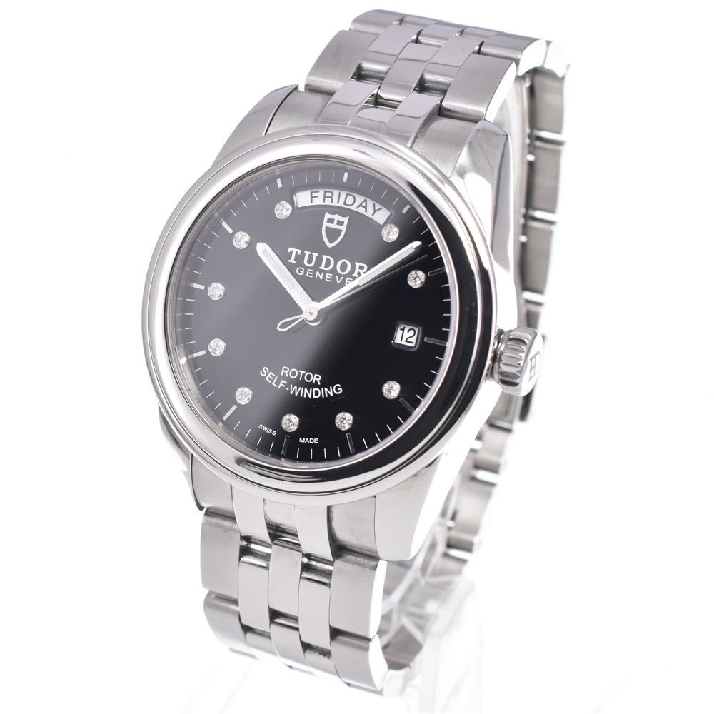 Tudor Glamour Day Date Automatic Stainless Steel With Diamonds Watches