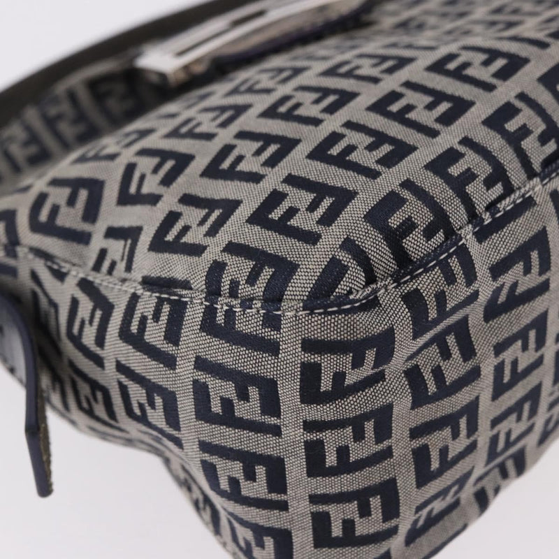 Fendi Baguette Zucchino Canvas Navy Bag