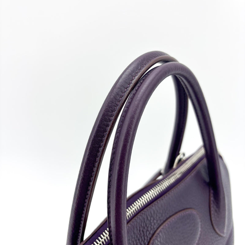 Hermes Bolide Clemence Purple Leather Bag