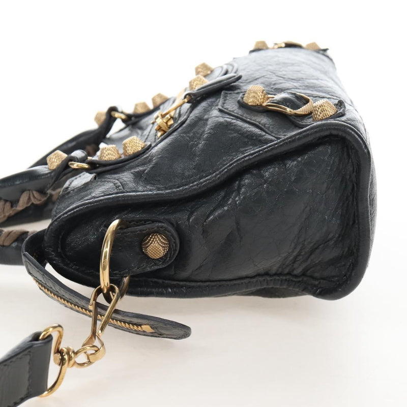 Balenciaga City Giant Studs Leather Gray Bag