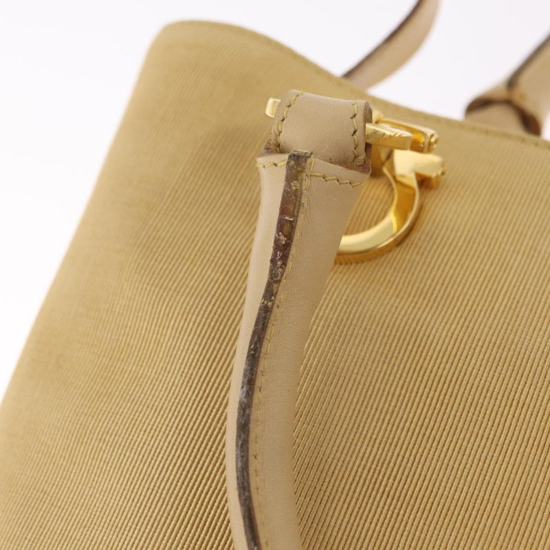 Salvatore Ferragamo Gancini Tote Canvas Beige