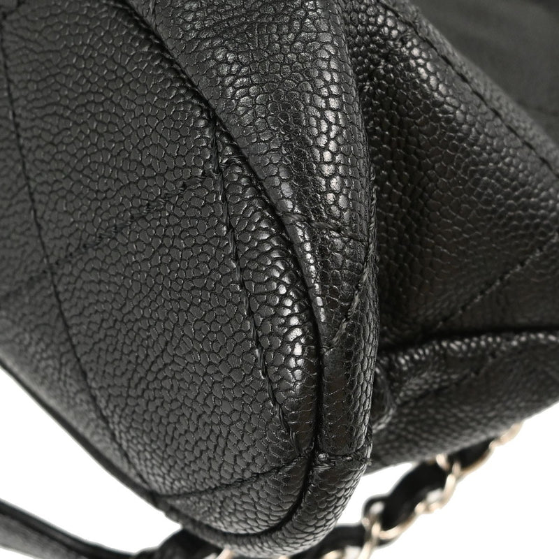 Chanel Timeless Cc Charm Quilted Caviar Black Leather Bag