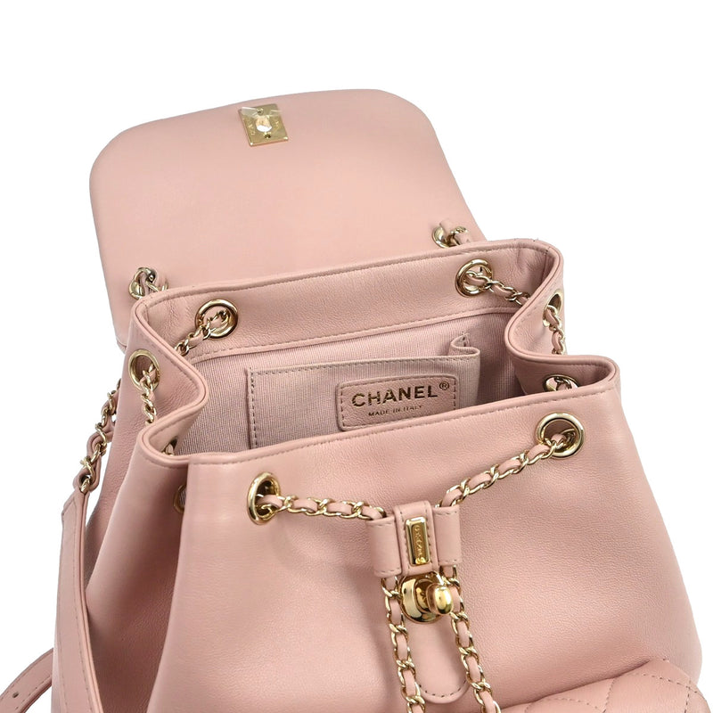 Chanel Duma Drawstring Quilted Leather Pink Bag