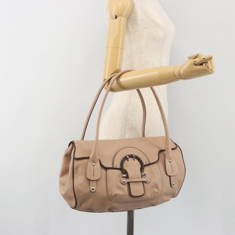 Salvatore Ferragamo Gancini Leather Beige Bag