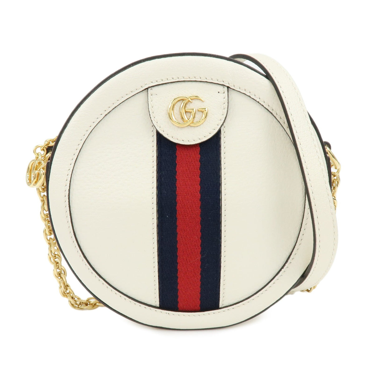 Gucci Ophidia Round Leather White Bag