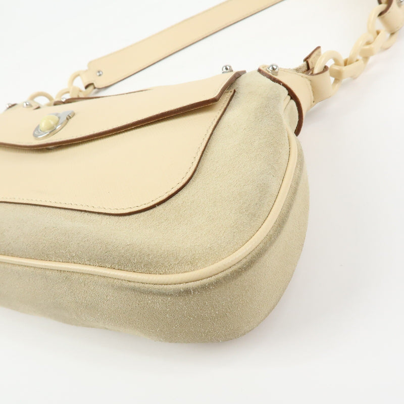 Salvatore Ferragamo Gancini Suede Beige Bag