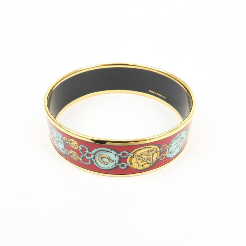 Hermes Bangle Printed Enamel Red Gold_plated Bijoux