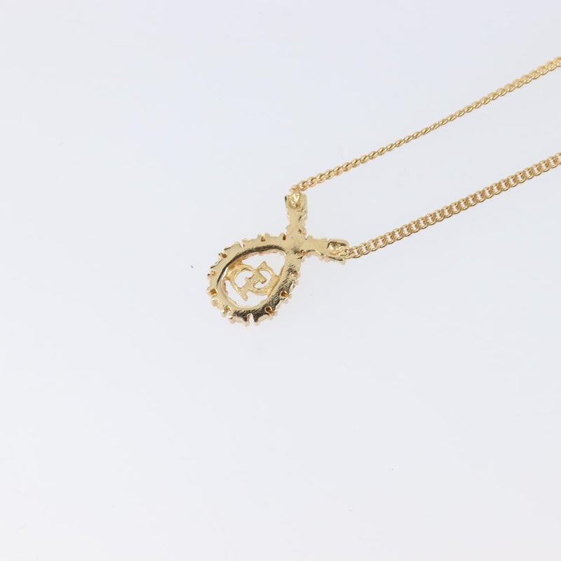 Christian Dior Cd Long Metal With Beads Gold Bijoux