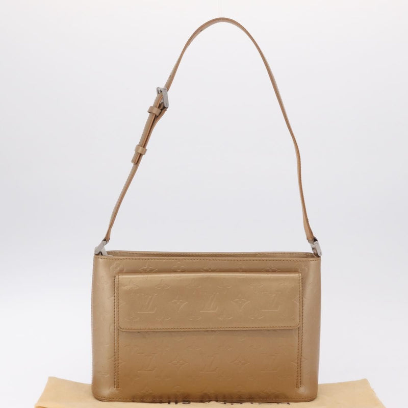 Louis Vuitton Mat Allston Monogram Vernis Beige Leather Bag