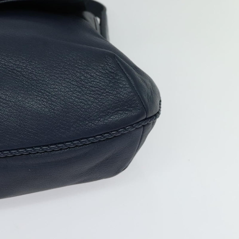 Gucci Hip Bamboo Flap Leather Blue Bag