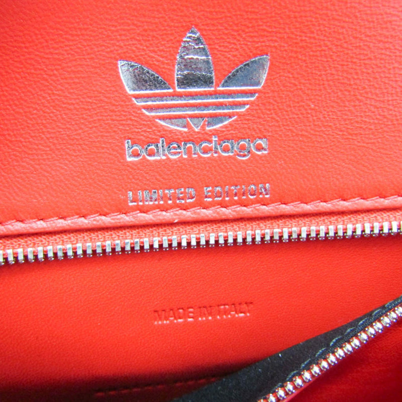 Balenciaga X Adidas Hourglass Top Handle Leather Red Bag