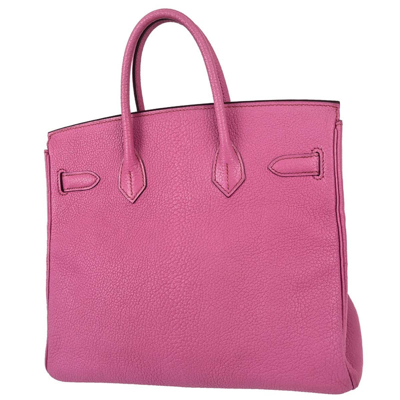 Hermes Hac Birkin Pink Chevre De Coromandel With Palladium Hardware Leather Bag