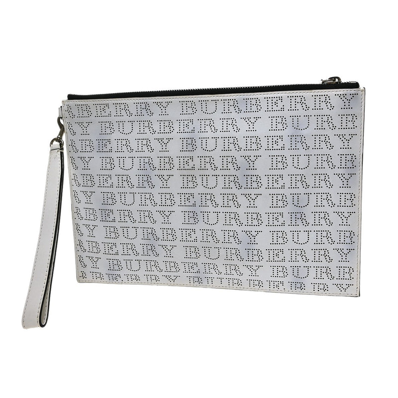 Burberry Zip Clutch Leather White