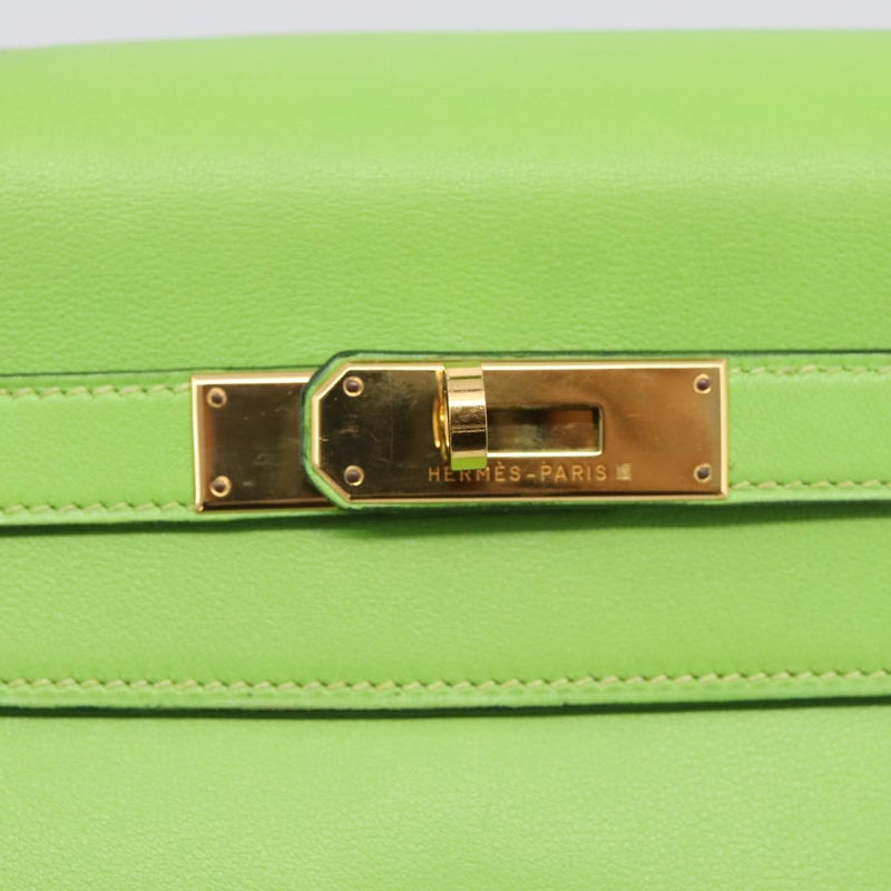 Hermes Kelly Green Gulliver With Gold Hardware Leather Bag