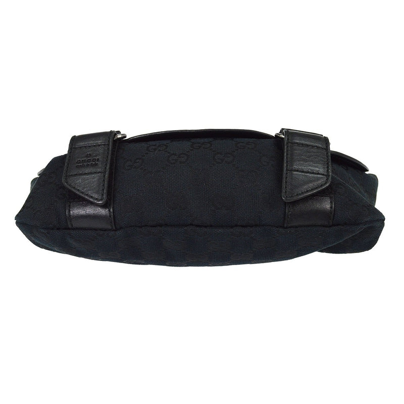 Gucci Waist Belt Bag (outlet) Gg Canvas And Leather Black