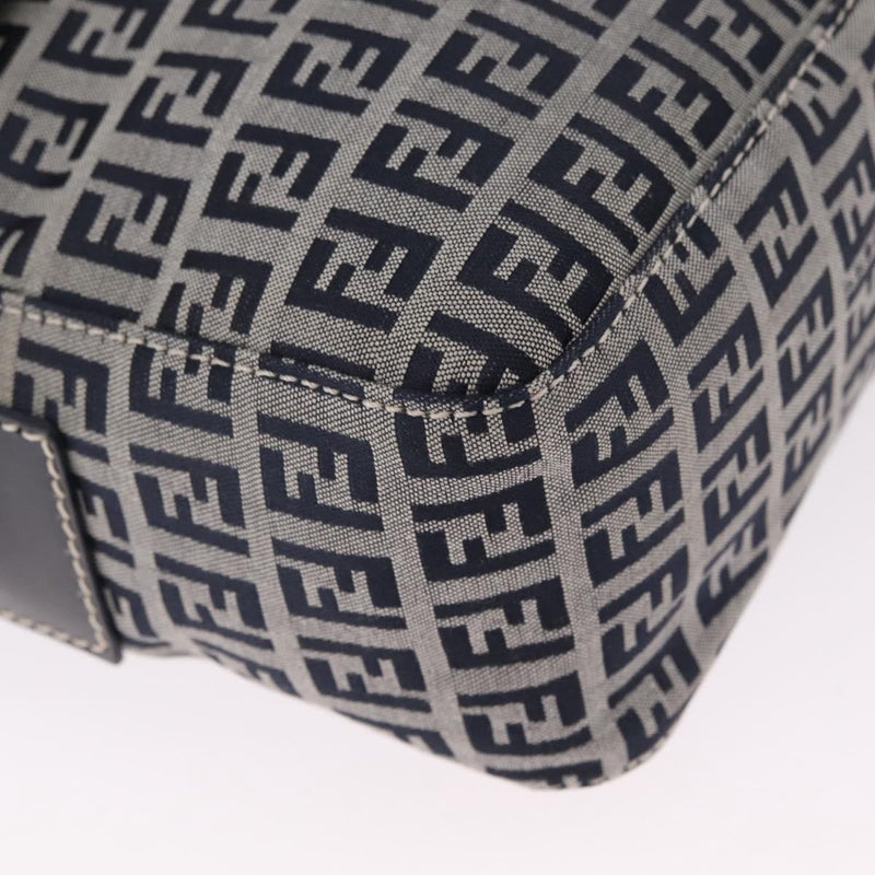 Fendi Shoulder Zucchino Canvas Navy Bag
