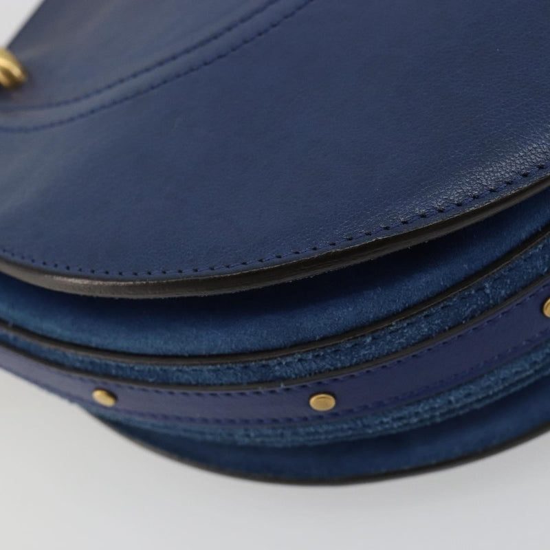 Chloe Pixie Leather And Suede Blue Bag