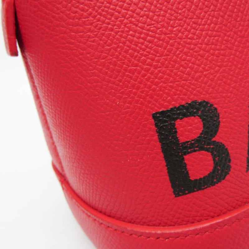 Balenciaga Logo Ville Leather Red Bag