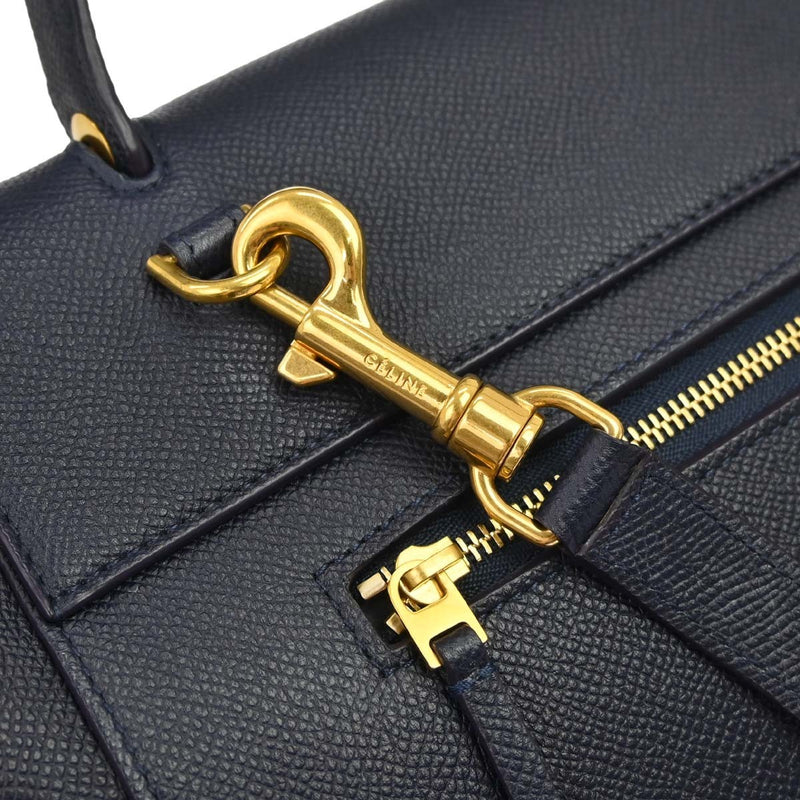 Celine Belt Textured Leather Blue Bag