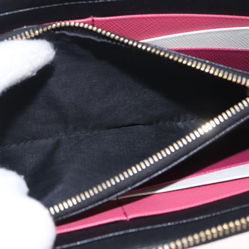 Prada Zip Around Tab Saffiano Leather Black Accessory