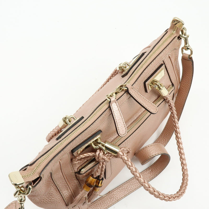 Gucci Bella Convertible Top Handle Leather Pink Bag