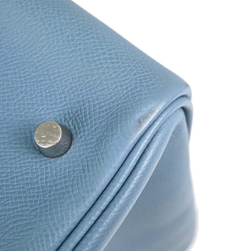 Hermes Plume Epsom Blue Leather Bag