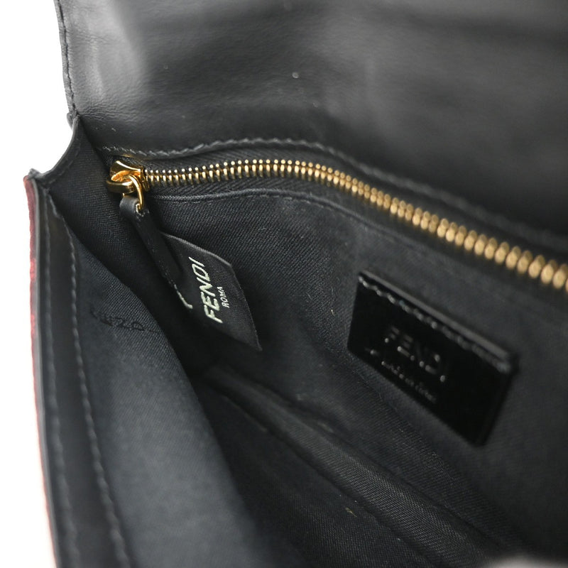 Fendi Baguette Convertible Pouch Zucca Canvas Burgundy