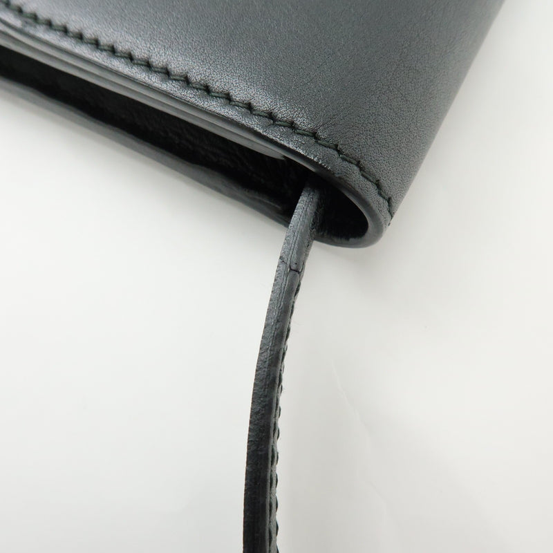 Gucci Interlocking Wallet On Chain Leather Black Bag