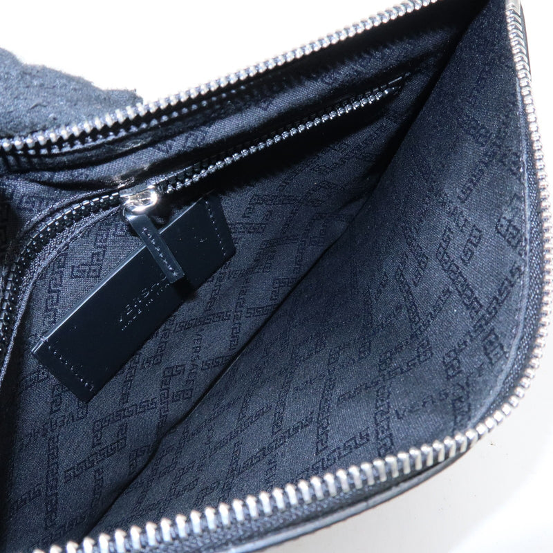 Versace Wristlet Printed Leather Black Bag