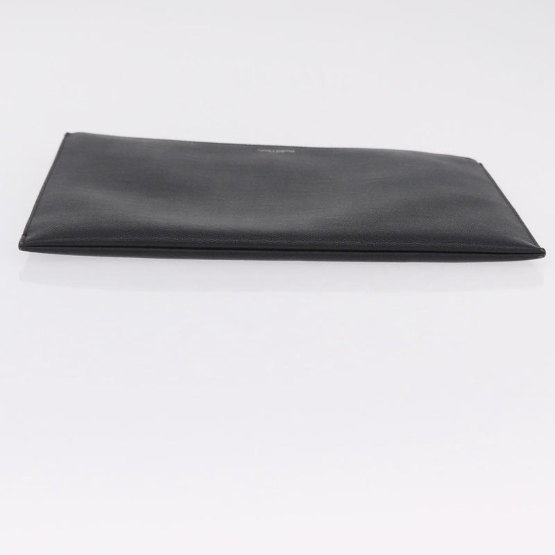 Saint Laurent Letters Zip Clutch Leather Black