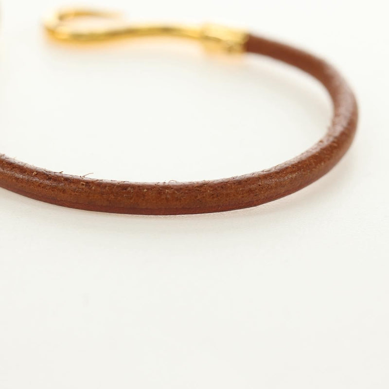 Hermes Jumbo Hook Braided Leather And Metal Brown Bijoux