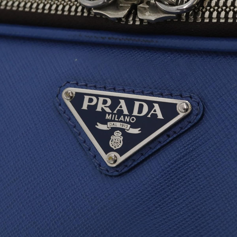 Prada Travel Bag Nylon Blue Leather