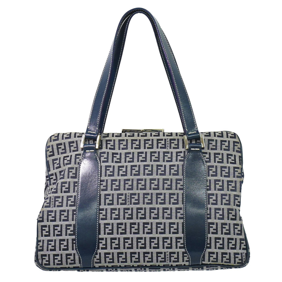 Fendi Vintage Shoulderbag Canvas Navy Bag