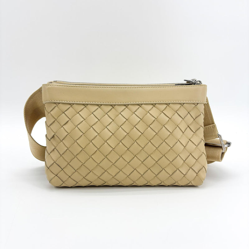 Bottega Veneta Duo Intrecciato Nappa Beige Leather Bag