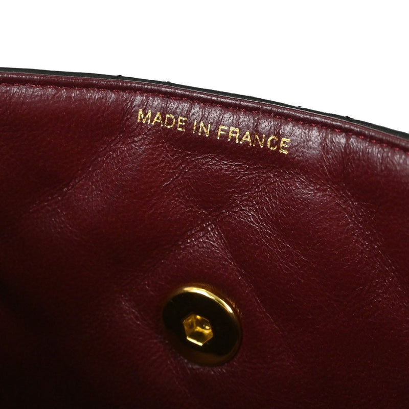 Chanel Vintage Classic Top Handle Flap Quilted Lambskin Black Leather Bag