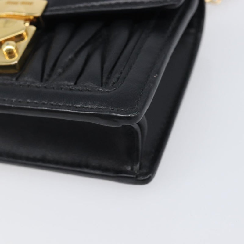 Miu Miu Biker Chain Matelasse Leather Black Bag