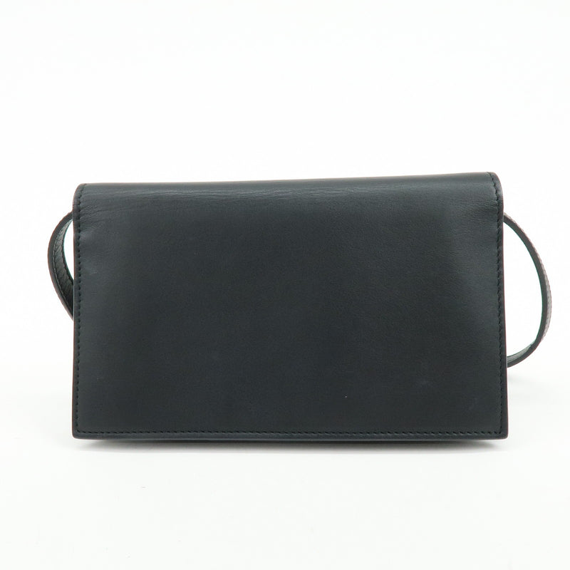 Gucci Interlocking Wallet On Chain Leather Black Bag