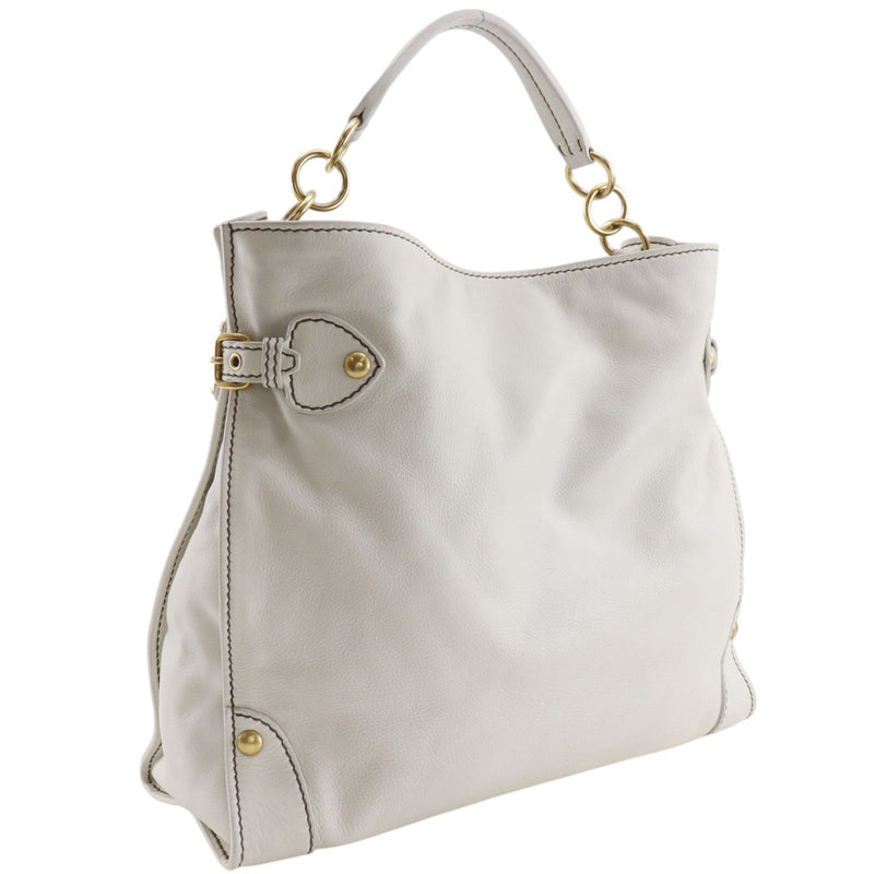 Miu Miu Madras Shoulder Leather Beige Bag