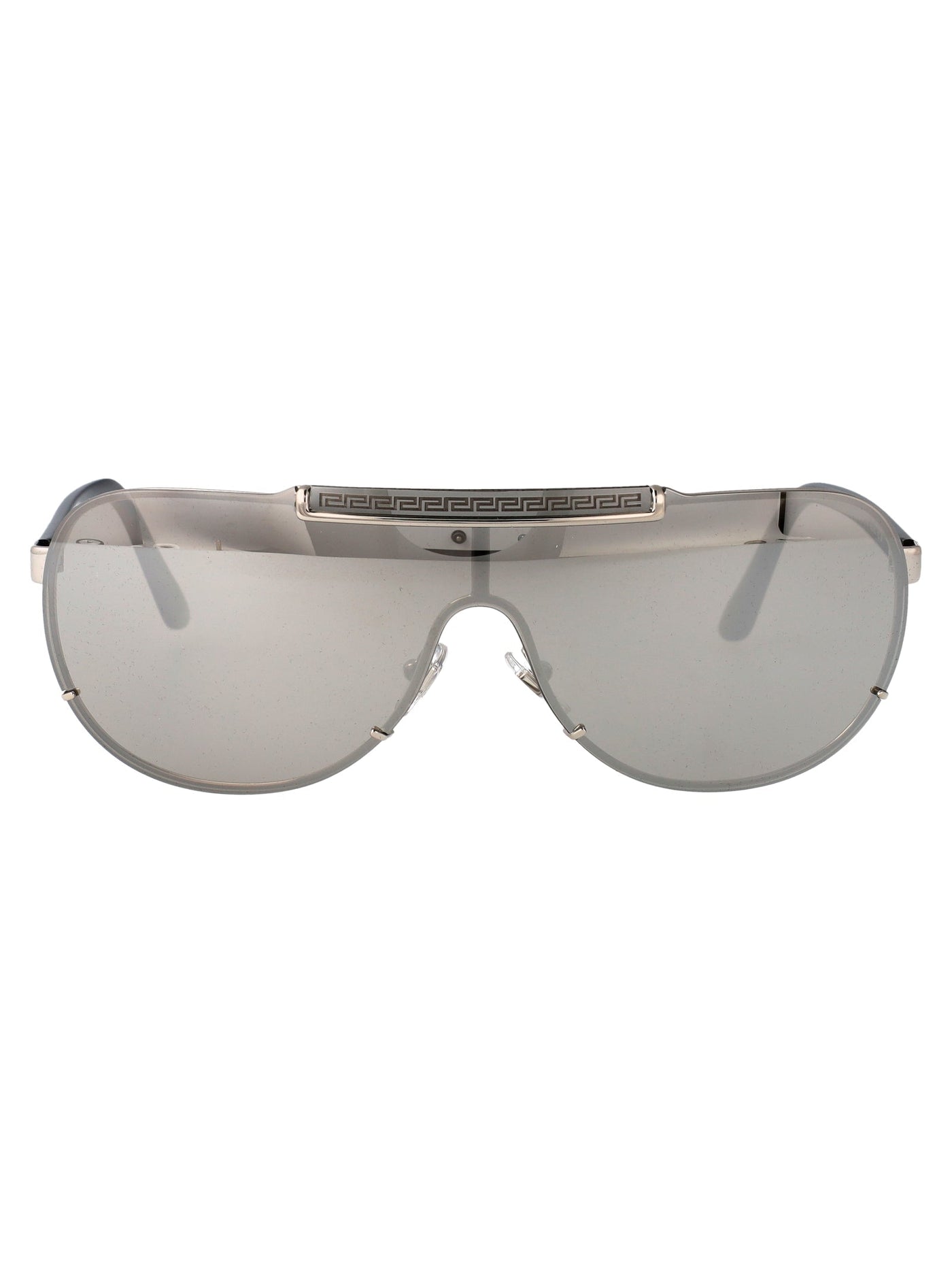 Versace 0ve2140 Visor-Style Silver Metal Sunglasses —