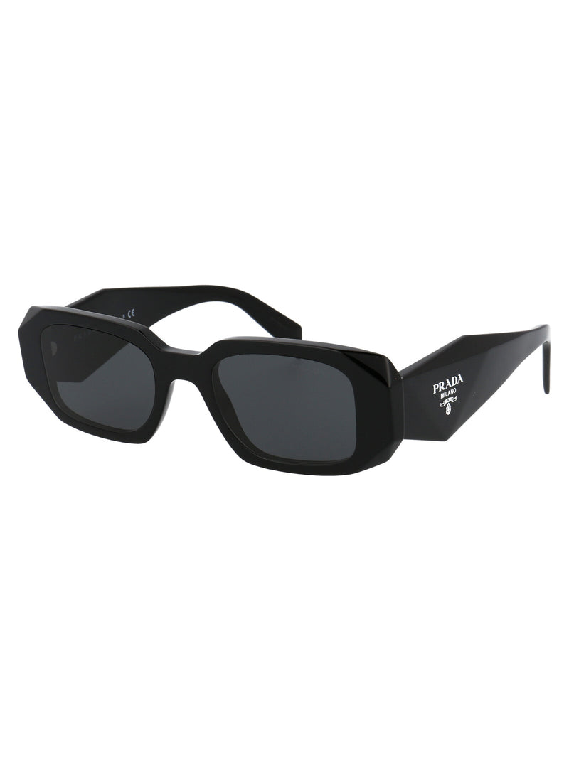 Prada 0pr Bold Geometric Acetate Sunglasses — Black