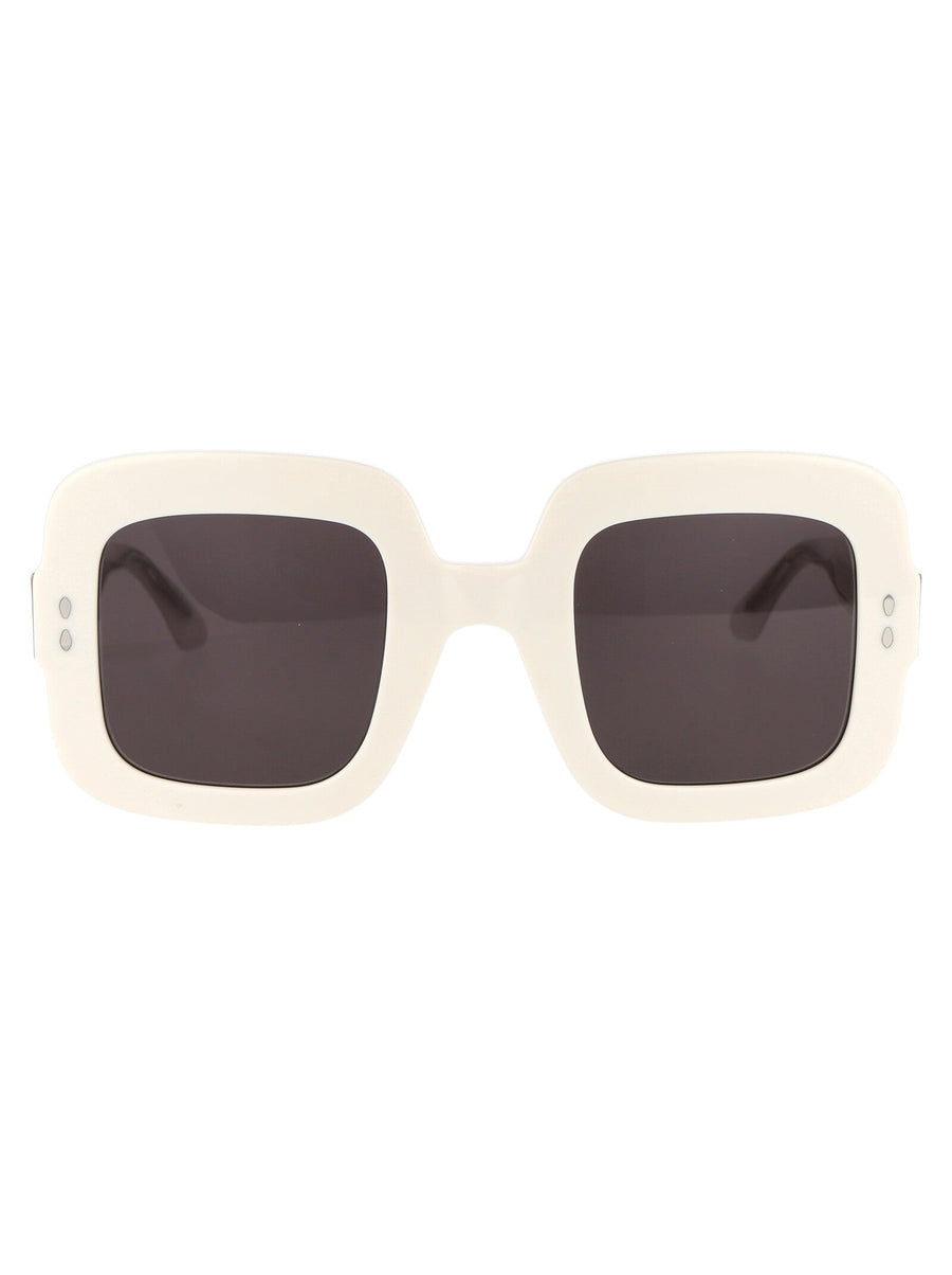 Isabel Marant Square Acetate Frame Sunglasses — Ivory