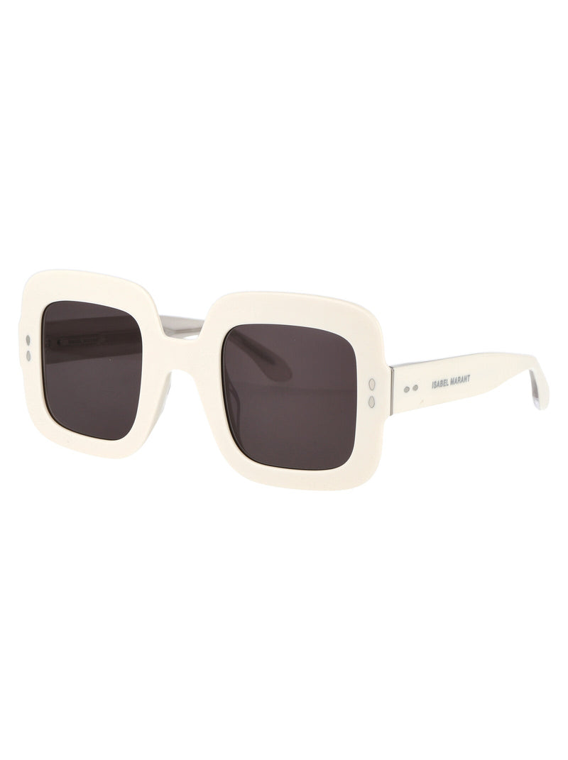 Isabel Marant Square Acetate Frame Sunglasses — Ivory