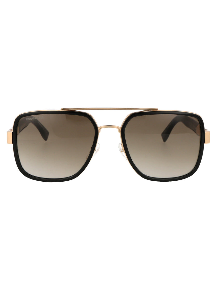 Dsquared2 Gold Metal & Acetate Frame Sunglasses —