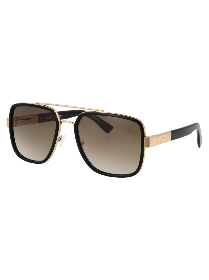 Dsquared2 Gold Metal & Acetate Frame Sunglasses —