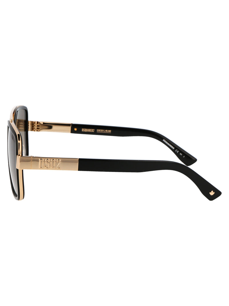Dsquared2 Gold Metal & Acetate Frame Sunglasses —